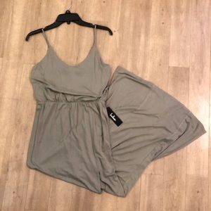 NWT Lulus Watched the Sunset Olive Maxi Dress Med